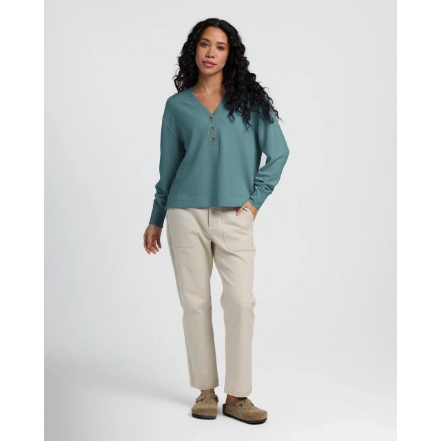 Women's Waffle Long Sleeve Henley