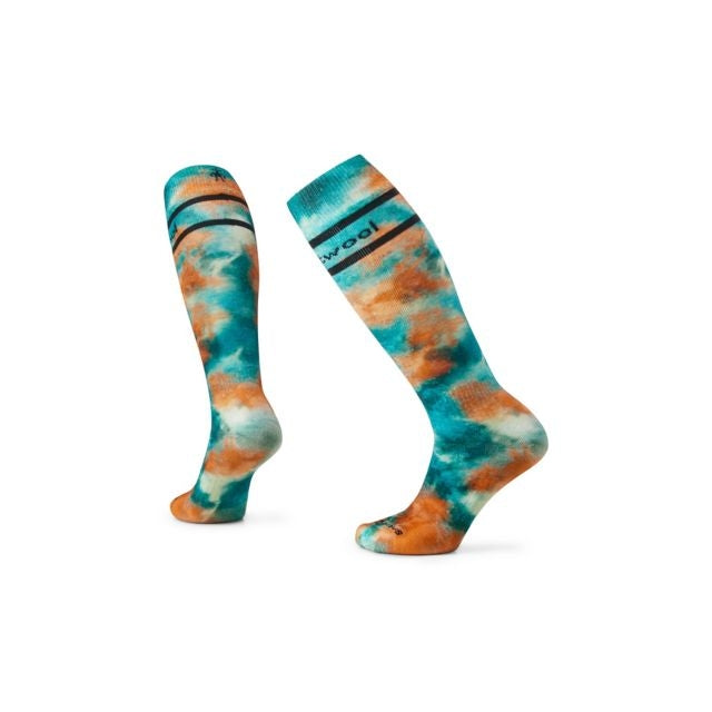 Women's Ski Tie Dye Print Over The Calf Socks