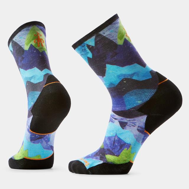 Trail Run Summit Sector Print Crew Socks Nightfall Blue